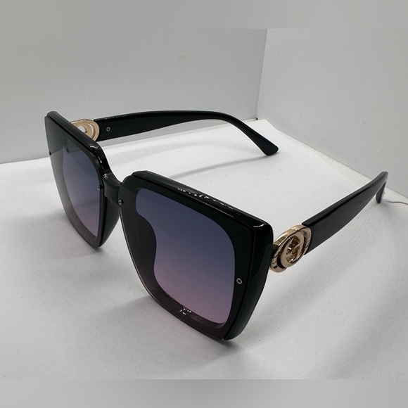 ✨? NWT Trendy Oversized Square Chic Vintage Style UV 400 Black Frame Gray Pink ? main image 14